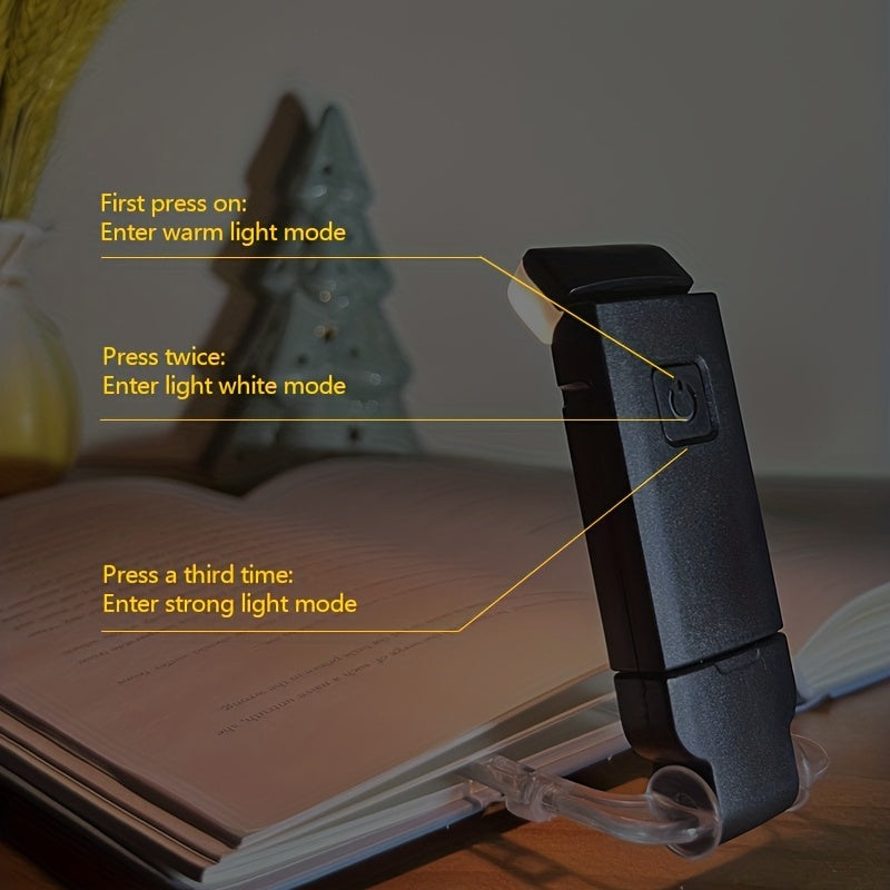 GrowGadget® Dimmable LED Clip-On Reading Lamp – USB Rechargeable – Touch Control – Warm White Eye-Caring Desk Light for Indoor Use – 200mAh Battery