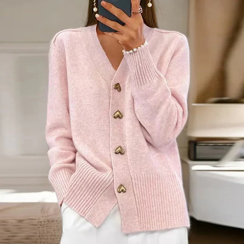 Novi Cozy - Knitted V-Neck Cardigan