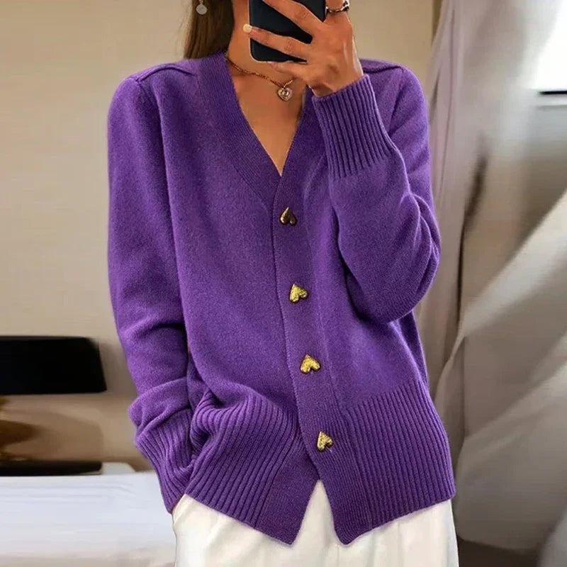 Novi Cozy - Knitted V-Neck Cardigan