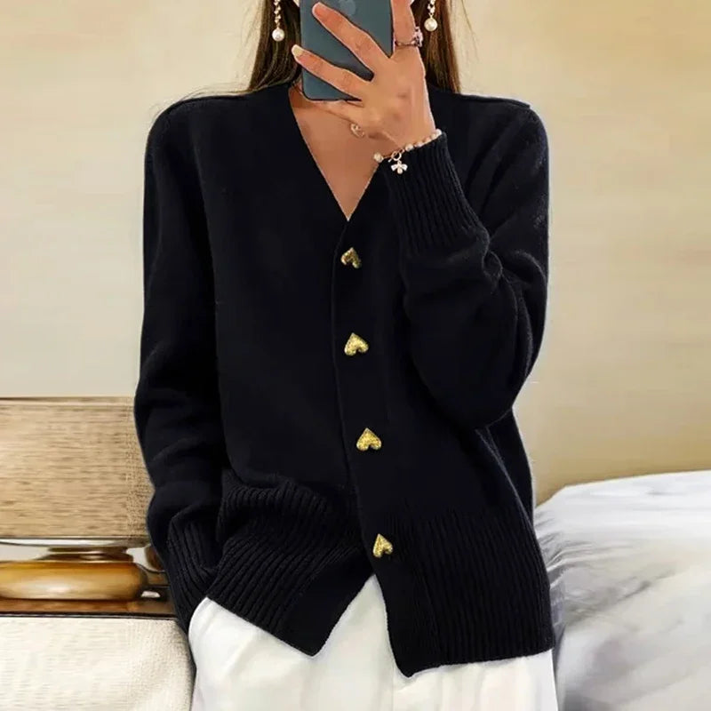 Novi Cozy - Knitted V-Neck Cardigan