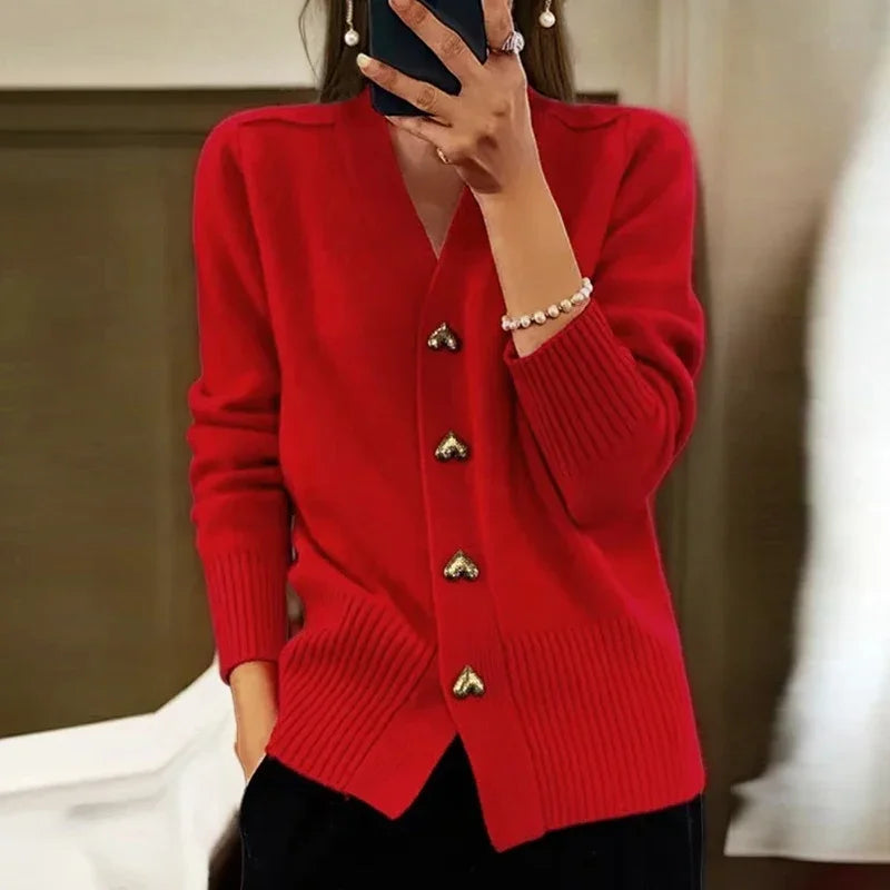 Novi Cozy - Knitted V-Neck Cardigan
