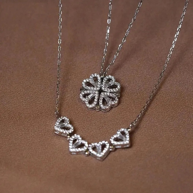 Novi Love - Heart & Clover Pendant Necklace