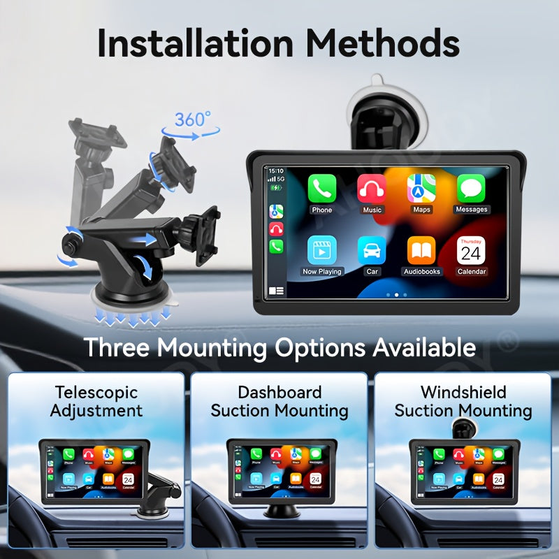 GrowGadget® 7-Inch Wireless CarPlay & Android Auto Touchscreen