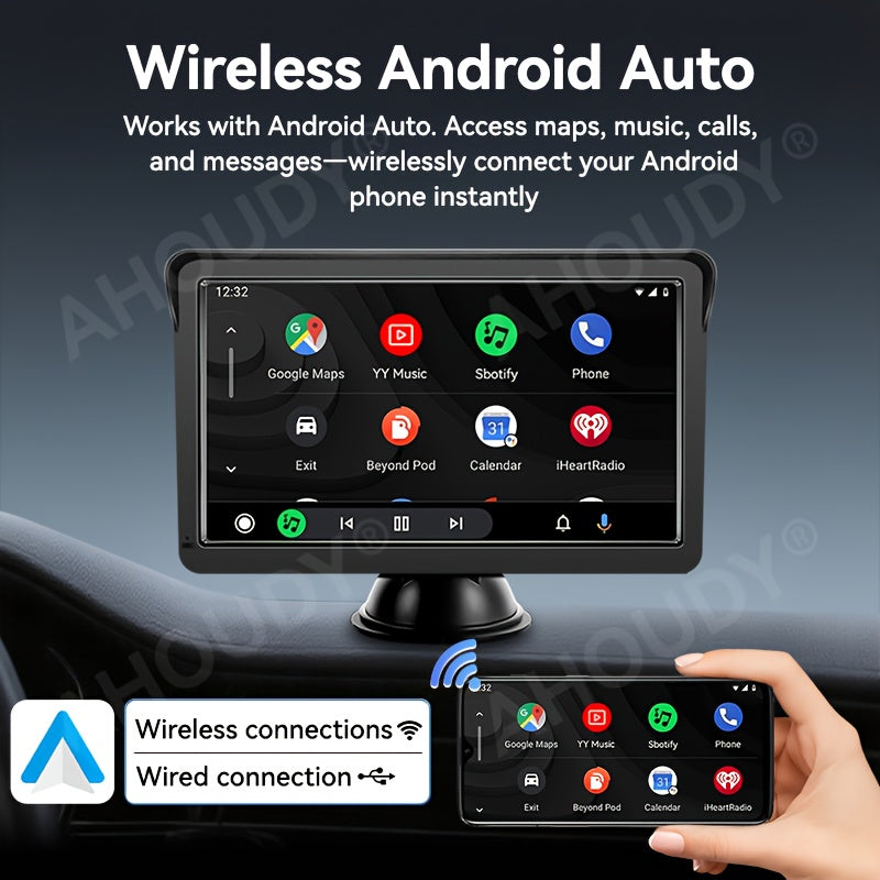 GrowGadget® 7-Inch Wireless CarPlay & Android Auto Touchscreen