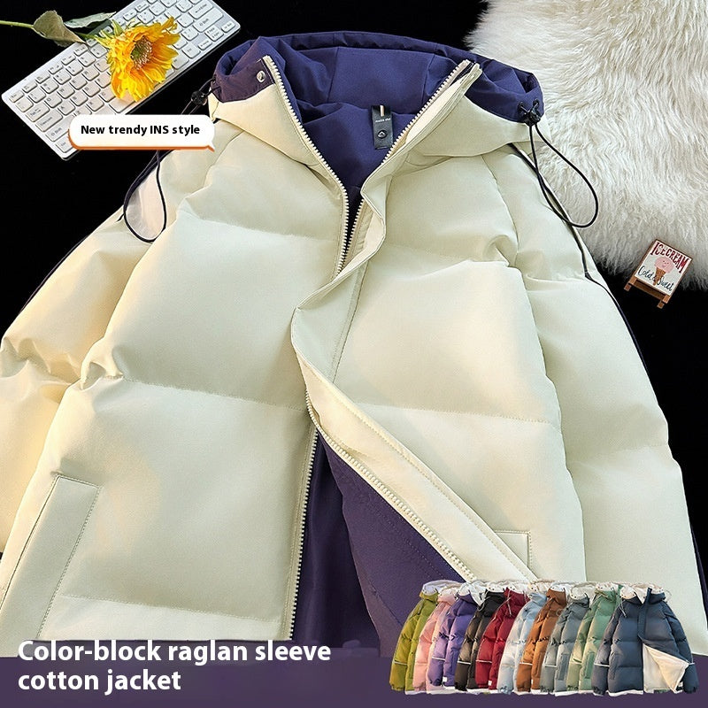 Men's Drop-shoulder Sleeve Hooded Casual Cotton-padded Clothes