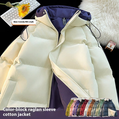 Men's Drop-shoulder Sleeve Hooded Casual Cotton-padded Clothes