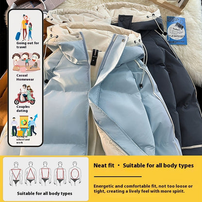 Men's Drop-shoulder Sleeve Hooded Casual Cotton-padded Clothes