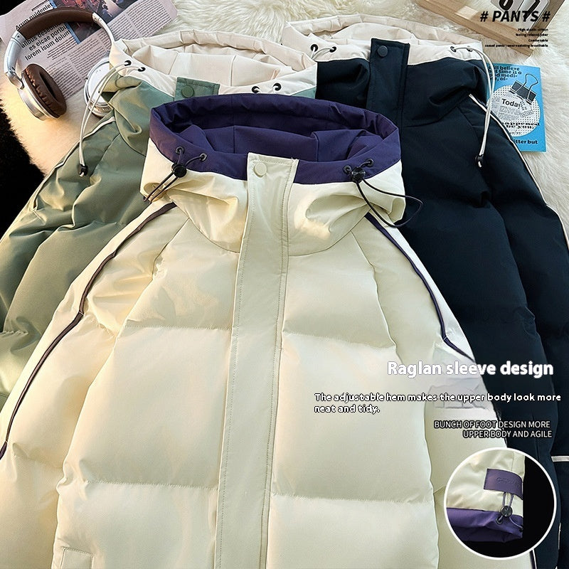 Men's Drop-shoulder Sleeve Hooded Casual Cotton-padded Clothes