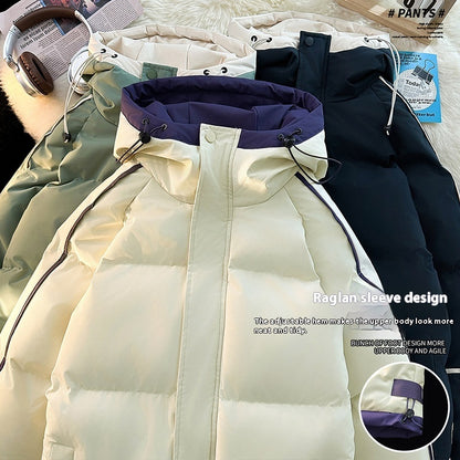 Men's Drop-shoulder Sleeve Hooded Casual Cotton-padded Clothes