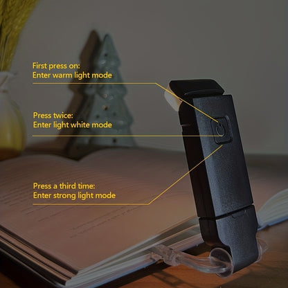 GrowGadget® Dimmable LED Clip-On Reading Lamp – USB Rechargeable – Touch Control – Warm White Eye-Caring Desk Light for Indoor Use – 200mAh Battery
