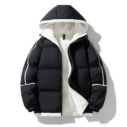 Men's Drop-shoulder Sleeve Hooded Casual Cotton-padded Clothes