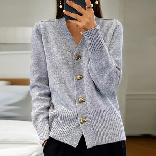 Novi Cozy - Knitted V-Neck Cardigan