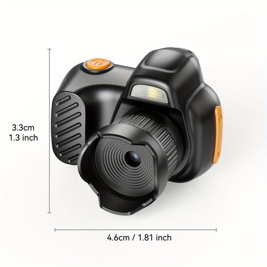 1080P HD Mini Digital Camera – Portable Pocket Camera with 4 Filters, Auto Fill Flash, 4x Zoom, and 300mAh Battery – Includes Metal Carabiner & Lanyard – Travel & Everyday Use