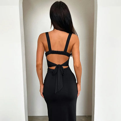 Velvet Dawn - Sleek High-Split Dress
