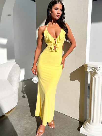 Velvet Dawn - Sleek High-Split Dress